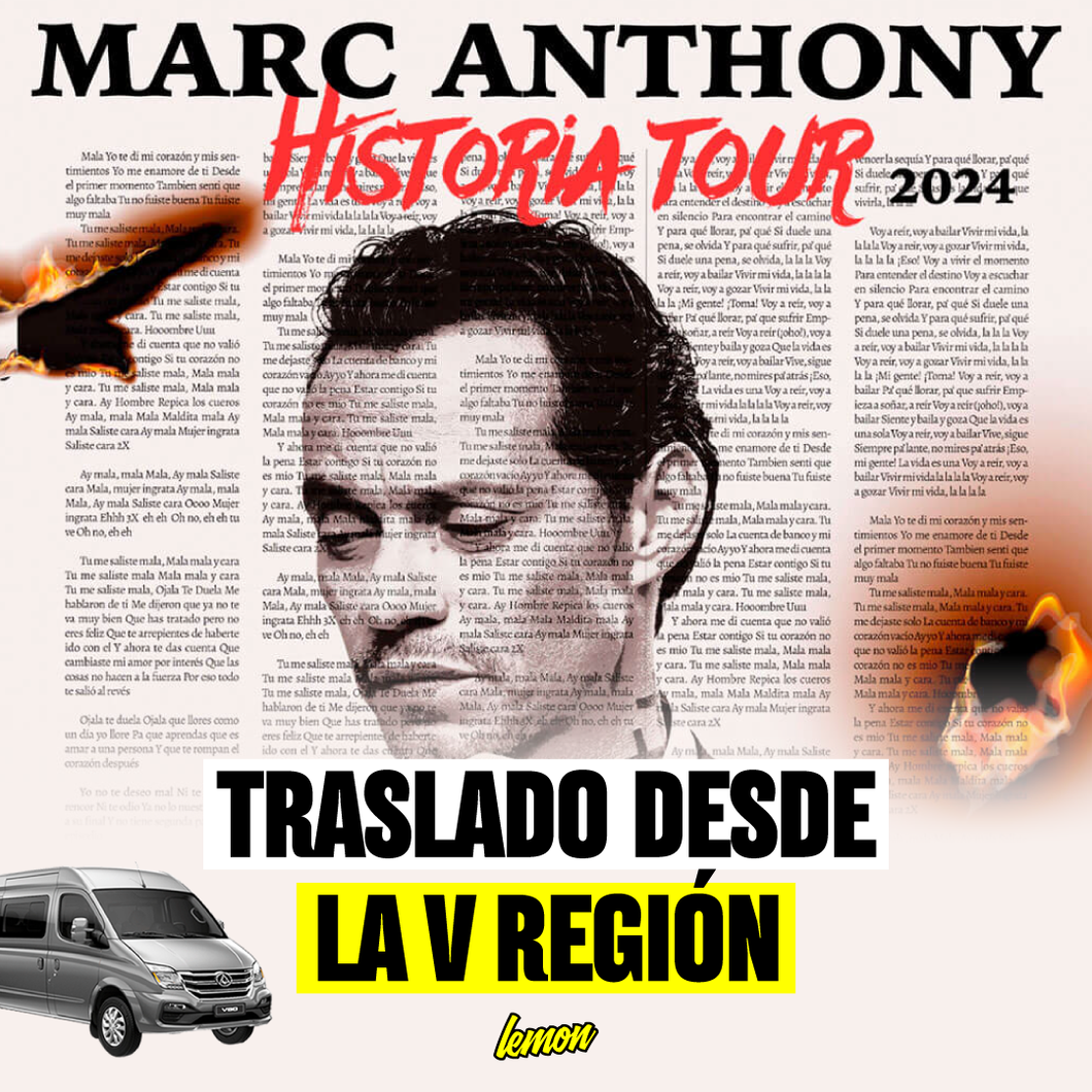 Traslado ida y vuelta para MARC ANTHONY / 23 de septiembre